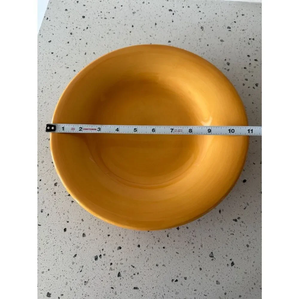 ESPAÑA Hand-Painted Collection Yellow Ceramic Dinner Serving Plates Lot of 2